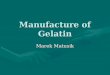 Manufacture of Gelatin