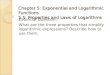 Chapter 5: Exponential and Logarithmic Functions 5.5: Properties and Laws of Logarithms