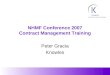 NHMF Conference 2007 Contract Management Training