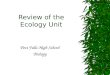 Review of the Ecology Unit