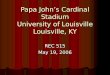 Papa John’s Cardinal Stadium University of Louisville Louisville, KY