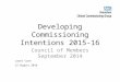 Developing Commissioning Intentions 2015-16