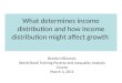 What determines income distribution and how income distribution might affect growth