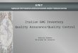 Italian GHG Inventory  Quality Assurance/Quality Control