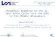 Dynamical Response to the 11-Year Solar Cycle (and the QBO) in the Middle Atmosphere
