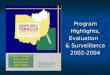Program  Highlights,  Evaluation   & Surveillance  2002-2004