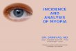 INCIDENCE AND ANALYSIS OF MYOPIA DR. SRINIVAS, MD GOVT. NIZAMIA HOSPITAL / PVRI HYDERABAD. INDIA