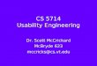 CS 5714 Usability Engineering