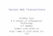 Secure Web Transactions