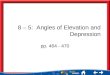 8 – 5:  Angles of Elevation and Depression