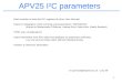 APV25 I 2 C parameters
