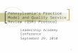 Pennsylvania’s Practice Model and Quality Service Review (QSR) Protocol