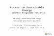 Access to Sustainable Energy - Country Programme Tanzania