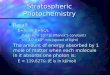 Stratospheric Photochemistry