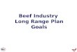 Beef Industry  Long Range Plan Goals