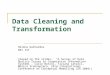 Data Cleaning and Transformation
