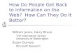 How Do People Get Back to Information on the Web?  How Can They Do It Better?