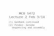 MCB 5472 Lecture 2 Feb 3/14