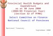 Select Committee on Finance National Council of Provinces National Treasury September 2008