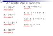 Absolute Value Review