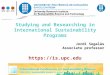 Studying and Researching in International Sustainability Programs Jordi  Segalàs