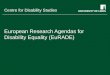 European Research Agendas for Disability Equality (EuRADE)