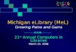Michigan eLibrary (MeL) Growing Pains and Gains
