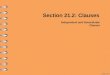 Section 21.2: Clauses
