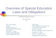 Overview of Special Education Laws and Obligations