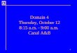 Domain 4 Thursday, October 12 8:15 a.m. - 9:00 a.m.  Canal A&B
