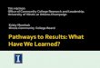 Pathways to Results: What Have We Learned?
