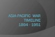Asia-Pacific  War Timeline  1894 - 1951