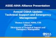 ASSE-AIHA Alliance Presentation  Annual OSHA Update: Technical Support and Emergency Management