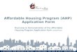 Affordable Housing Program (AHP)  Application Form
