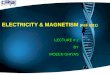 ELECTRICITY & MAGNETISM  (Fall 2011)