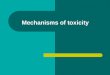 Mechanisms of toxicity