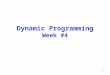Dynamic Programming Week #4