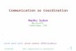 Communication  as Coordination