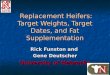Replacement Heifers: Target Weights, Target Dates, and Fat Supplementation
