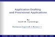 Application Drafting  and Provisional Applications By Scott W. Cummings