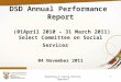 DSD Annual Performance  Report (01April 2010 – 31 March 2011) Select Committee on Social Services