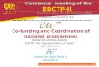 Co-funding and Coordination of national programmes