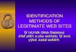 IDENTIFICATION METHODS OF LEGITIMATE WEB SITES