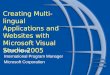 Creating Multi-lingual Applications and Websites with Microsoft Visual Studio 2005