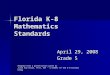 Florida K-8 Mathematics Standards