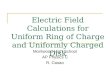 Electric Field Calculations for Uniform Ring of Charge and Uniformly Charged Disk