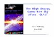 The High Energy Gamma-Ray Sky after  GLAST Julie McEnery NASA/GSFC