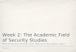 Week 2: The Academic Field of Security Studies