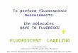 To perform fluorescence measurements  the molecules  HAVE TO FLUORESCE FLUORESCENT  LABELING