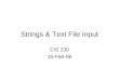 Strings & Text File Input